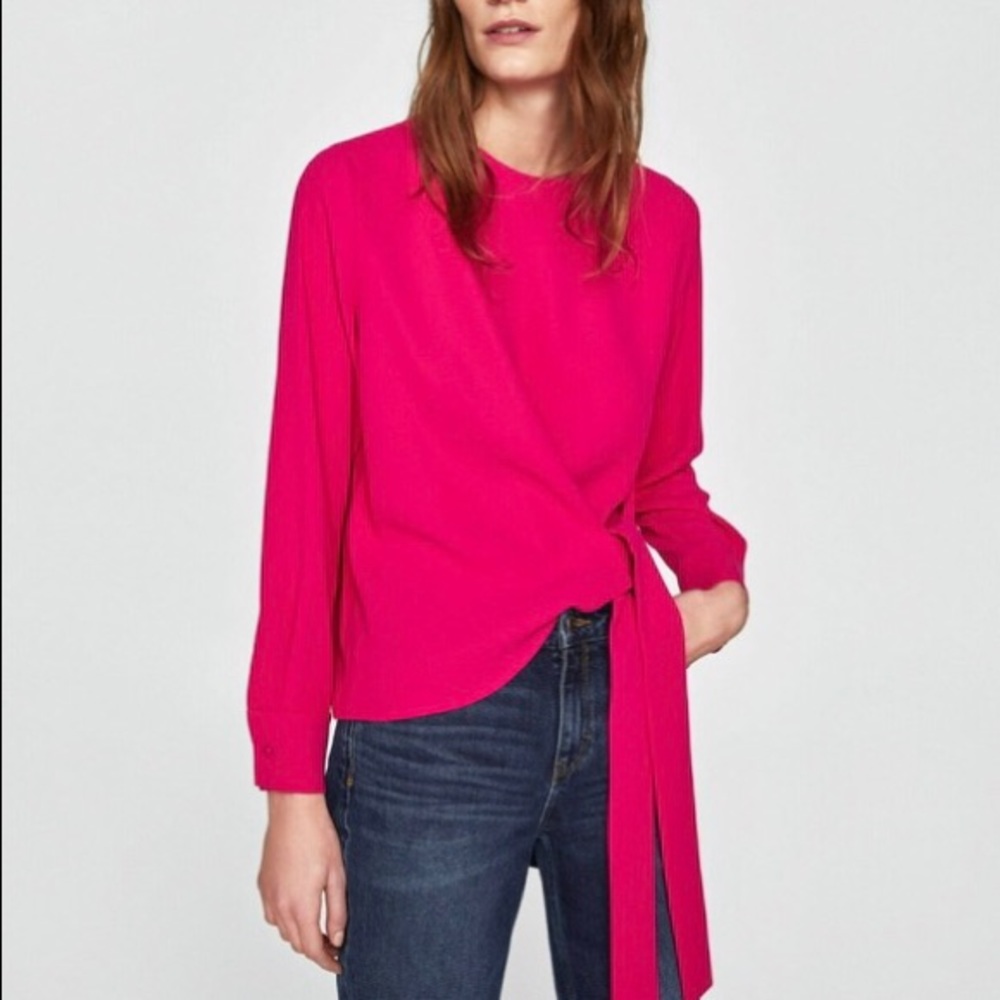 Zara Side Tie Bow Blouse